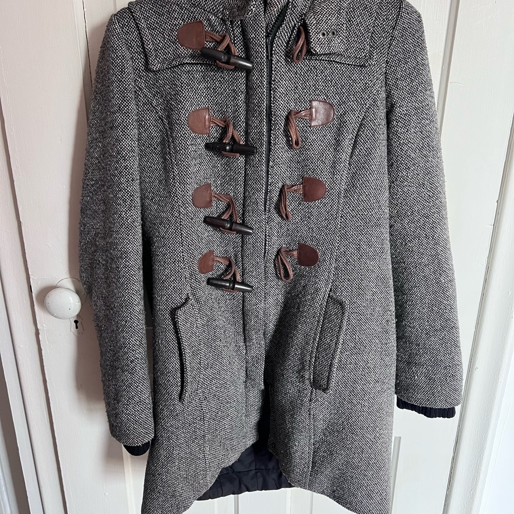 3/$80🌈 — VINTAGE Roots Gray Winter Wool Blend Toggle Coat Size S